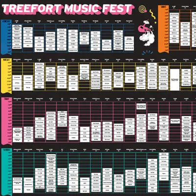 Screenshot from the 2019 Treefort Schedule